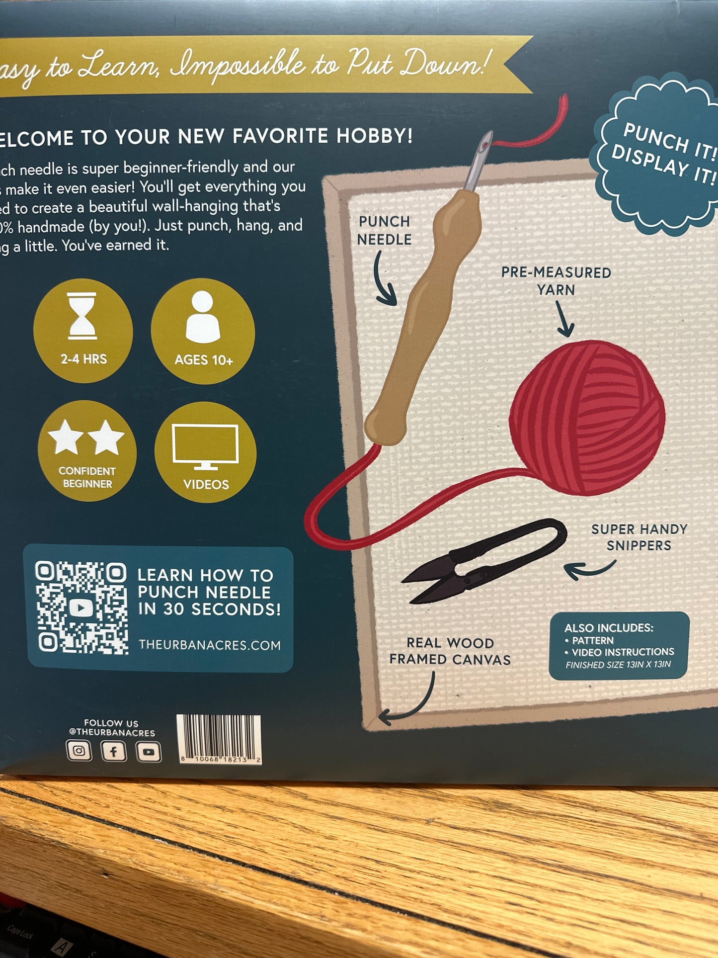 Punch needle kit Bee larger square Bernina Jeff Sewing Machine Supplies Colorado