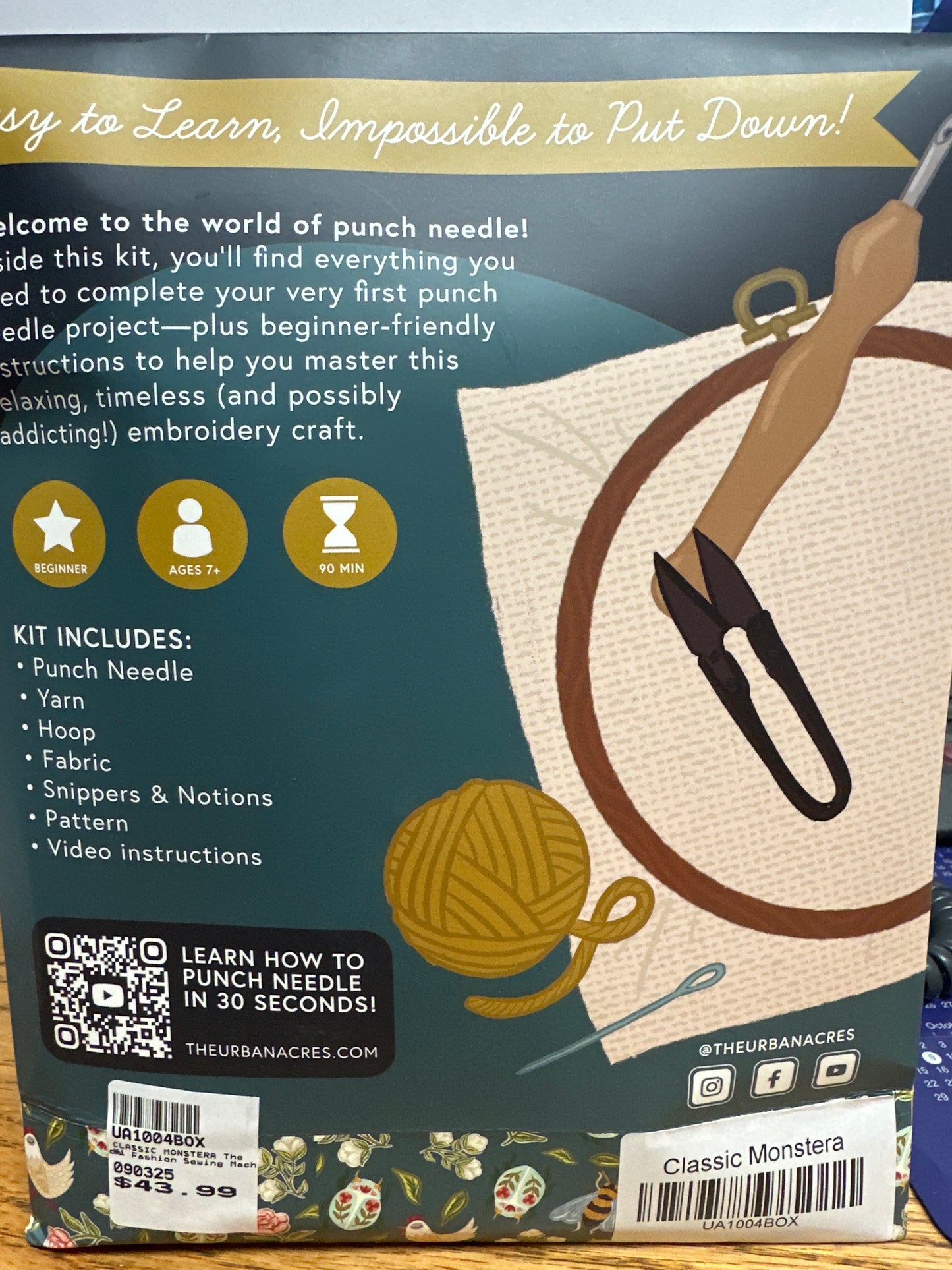 Punch needle kit Classic Monstera Bernina Jeff Sewing Machine Supplies Colorado