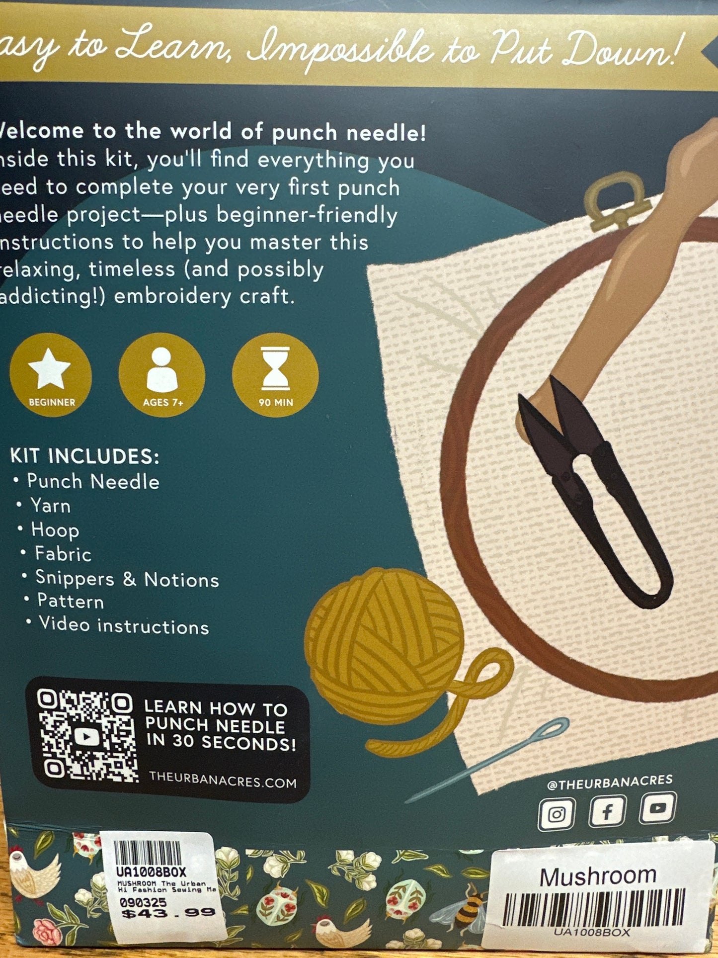 Punch needle kit Mushroom Bernina Jeff Sewing Machine Supplies Colorado