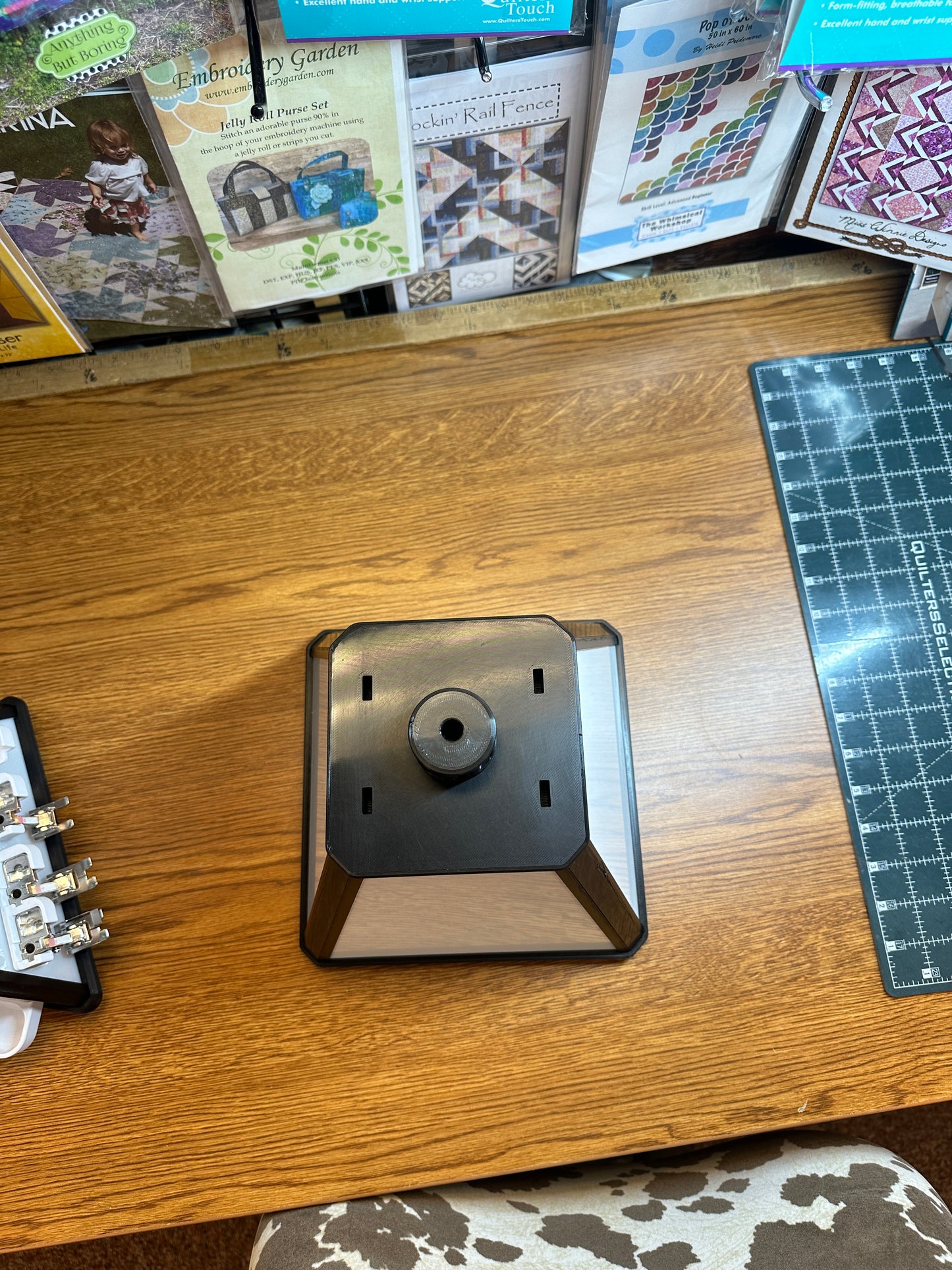 . 4 sided Large spinning accessory cube for stick on holders