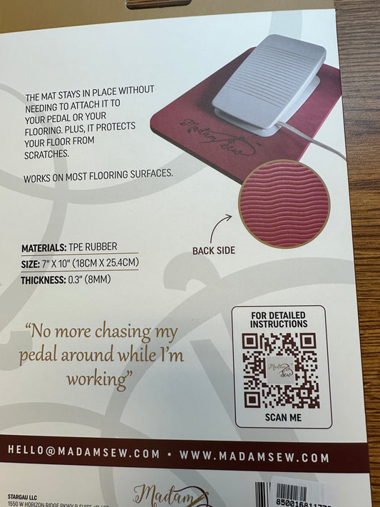 Foot control mat Bernina Jeff Sewing Machine Tools Supplies Accessories