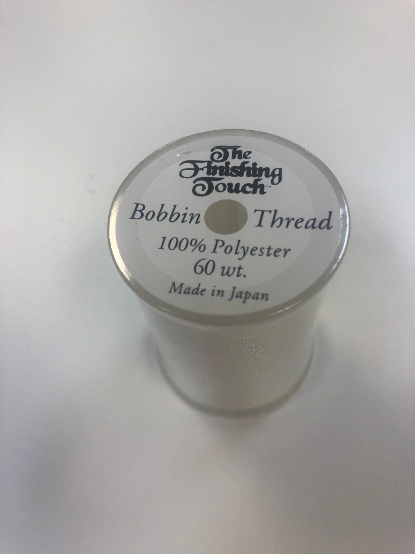 The Finishing Touch Bobbin thread 60 Wt. 1200 yards white Recommended by Jeff for embroidery bobbins Bernina 7 series & Baby Locks