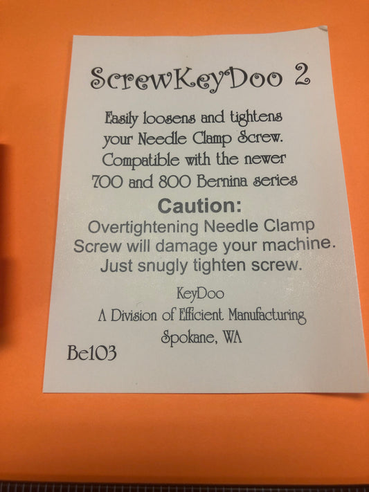 ScrewKeyDoo 2 needle screw tool #10 torx Bernina Jeff Sewing Machine Tools Supplies Accessories