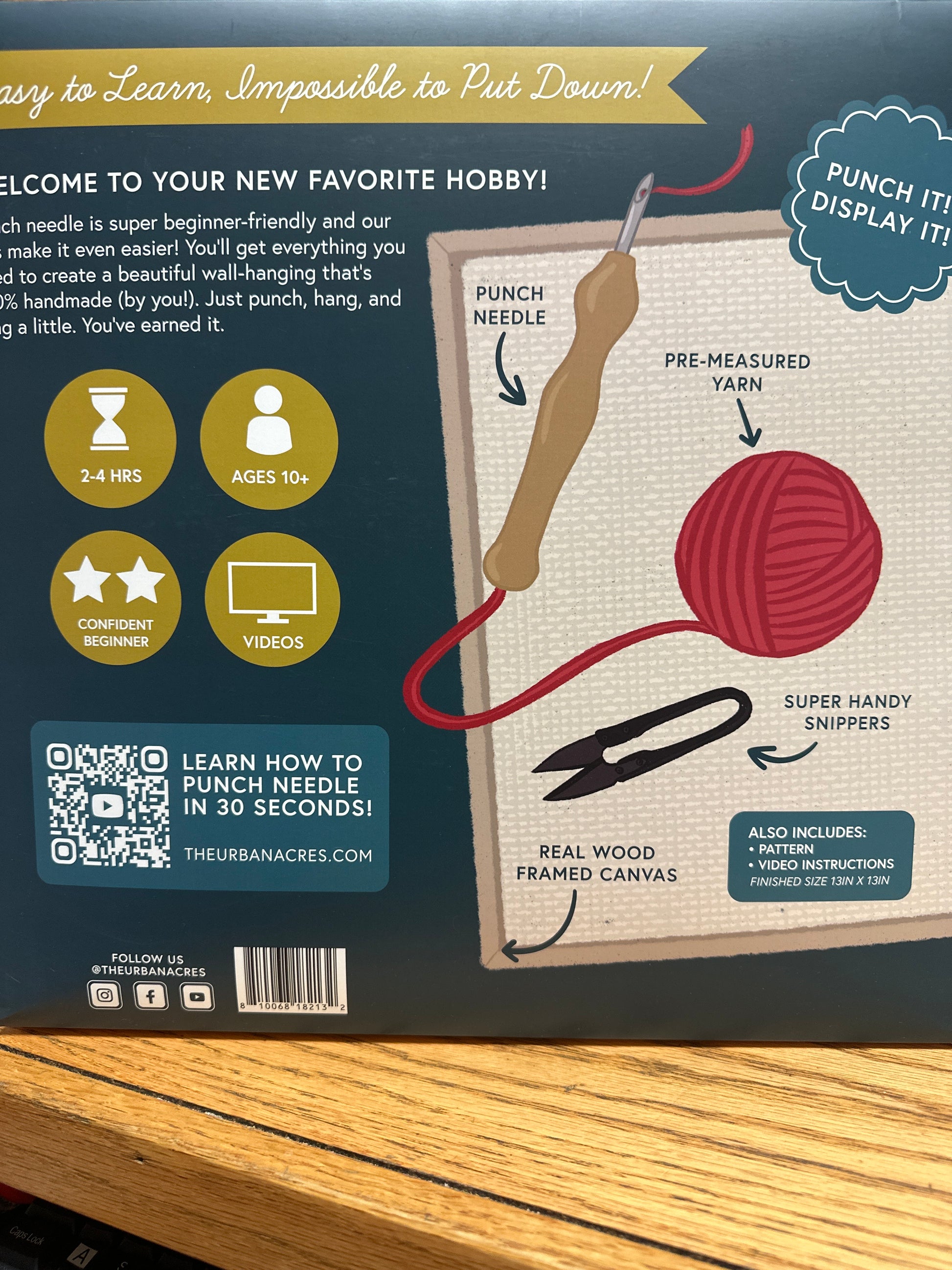 Punch needle kit Bee larger square Bernina Jeff Sewing Machine Supplies Colorado