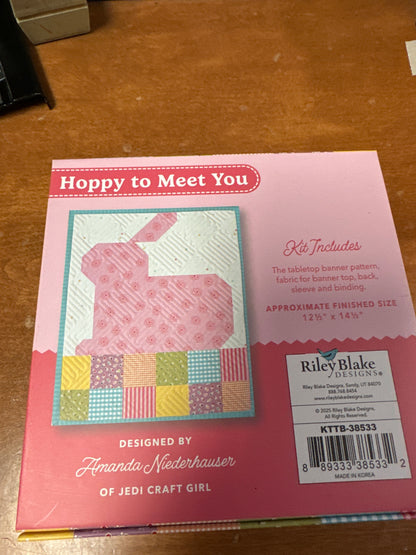 Banner Hoppy to Meet You 12.5 by 15.5 box kit Bernina Jeff Sewing Machine Tools Supplies Accessories