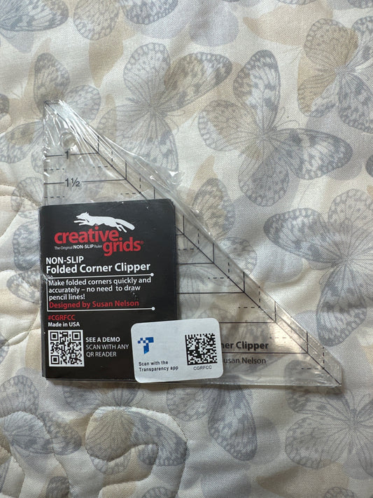Folded corner Clipper ruler half square triangle tool