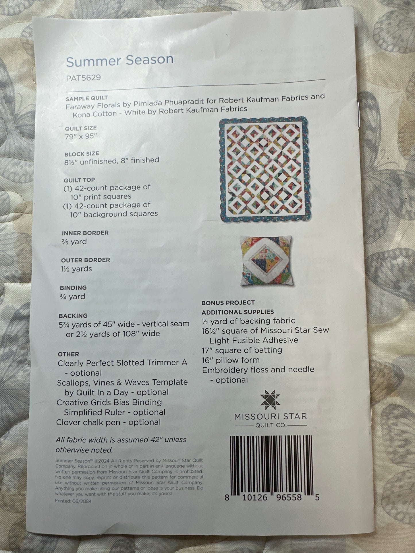Summer Season quilt pattern