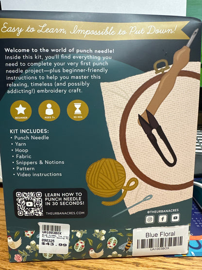 Punch needle kit Blue Floral Bernina Jeff Sewing Machine Supplies Colorado