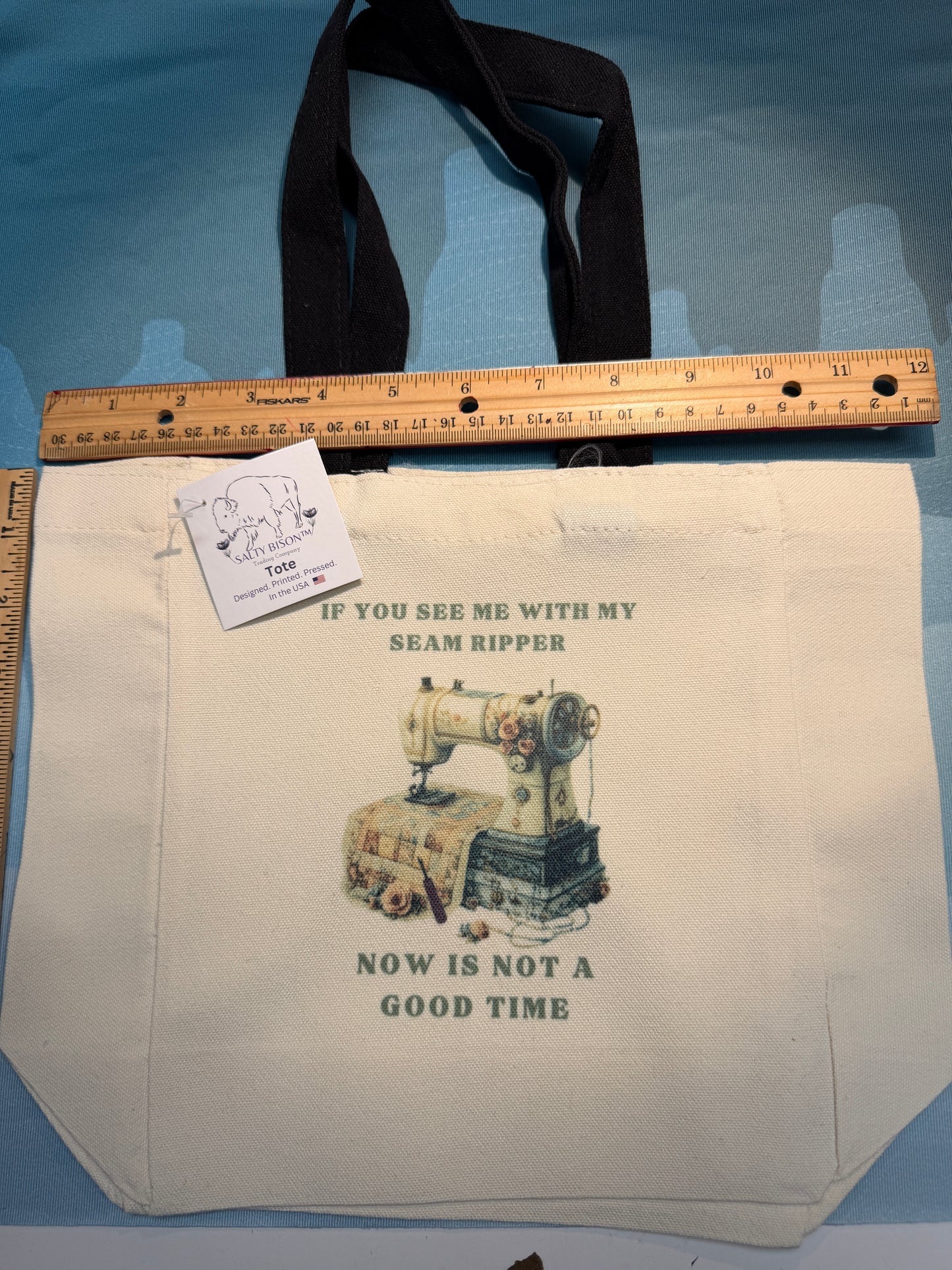 Seam Ripper canvas tote bag