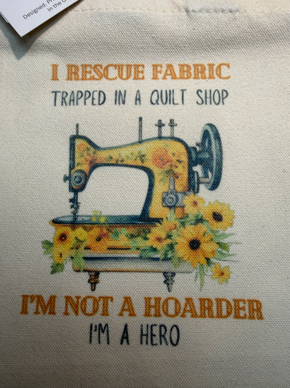 I Rescue Fabric cavas tote bag