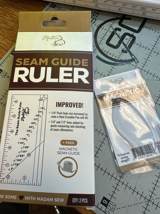 Seam Guide ruler with magnet