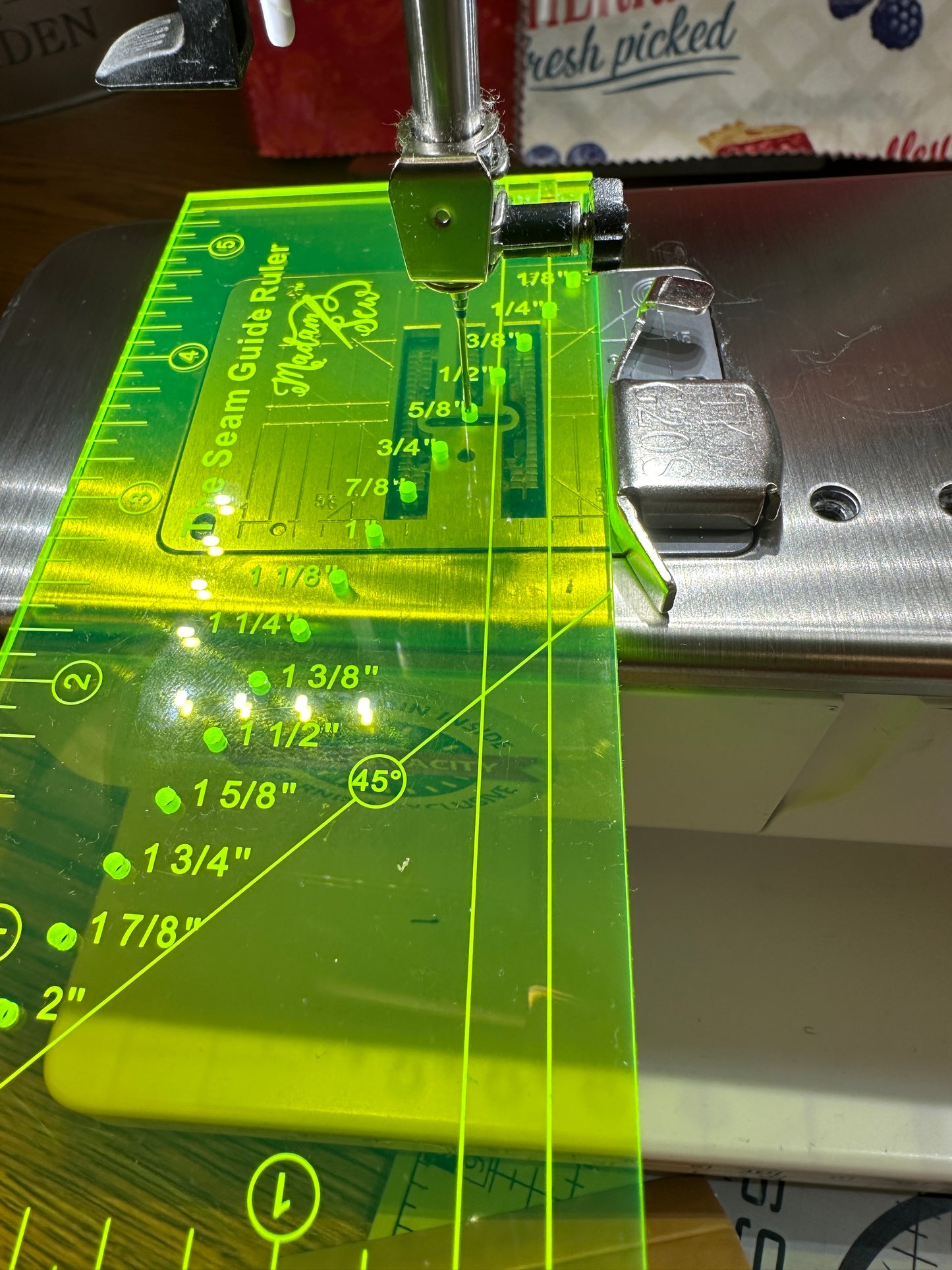 Seam Guide ruler with magnet