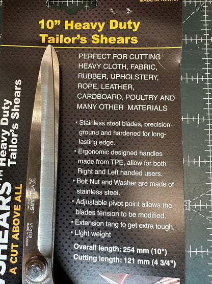 10” Tailor scissors shears Best Steel Bernina Jeff Sewing Machine Tools Supplies Accessories