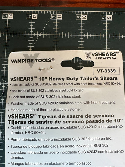 10” Tailor scissors shears Best Steel Bernina Jeff Sewing Machine Tools Supplies Accessories