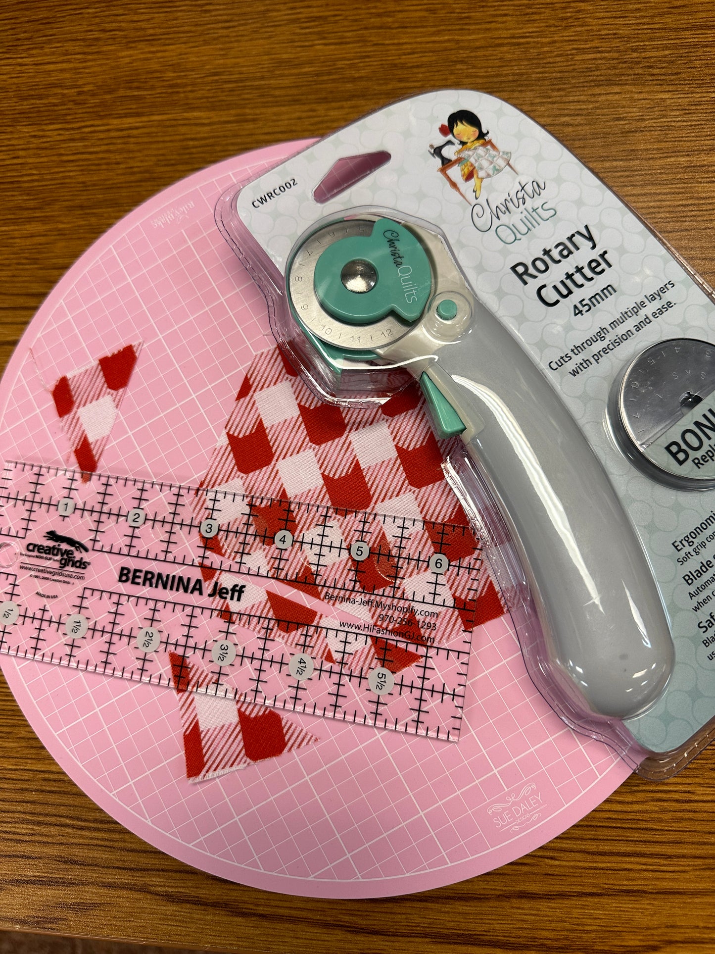 Rotary cutting bundle ruler mat  and cutter Save $5