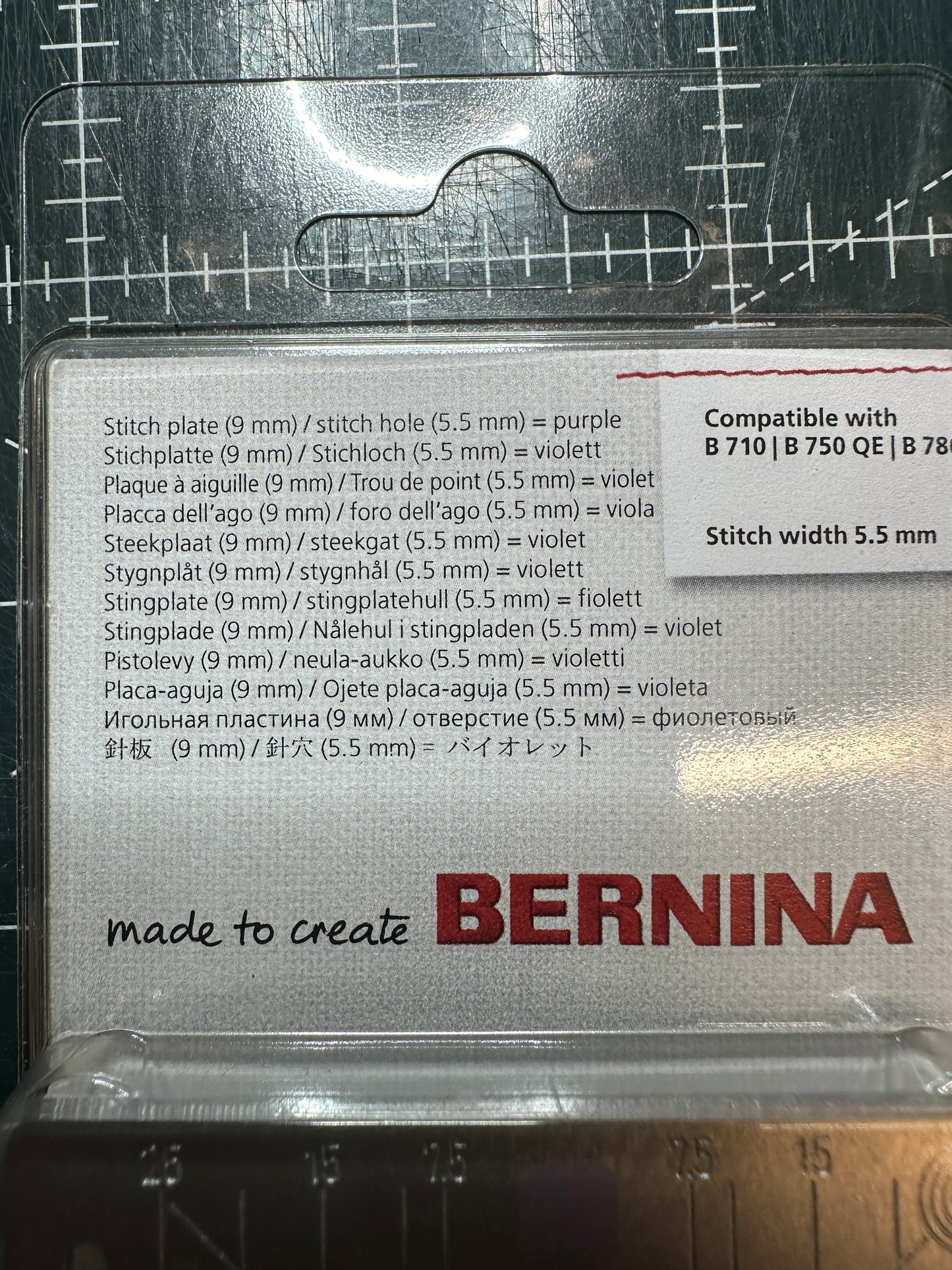 5.5mm stitch plate Bernina fits 790 770 780 765 750 740 710 590 580 570 480