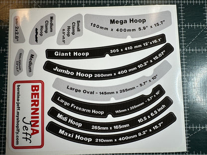 Original Bernina Hoop Labels Bernina Jeff Sewing Machine Tools Supplies Accessories