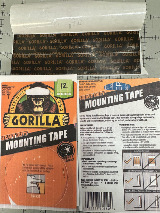 Gorilla Mounting tape 12”