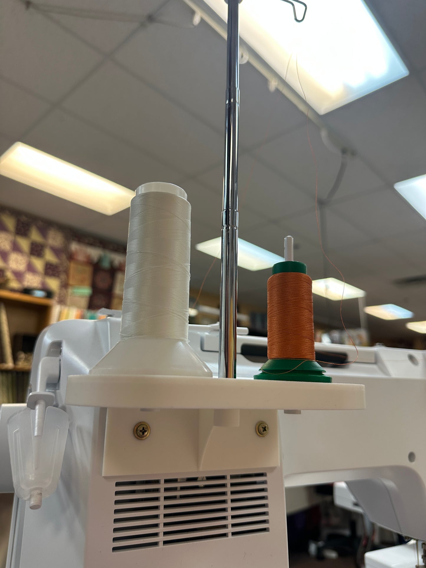 Spool stand fits Bernina 4,5,7,990 models holds two spools any size Bernina Jeff Sewing Machine Supplies Colorado