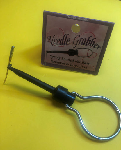 Needle Grabber with handle. Spring loaded hook to hold sewing machine needle to insert in machine Bernina Jeff Sewing Machine Tools Supplies Accessories