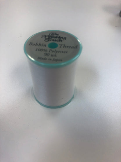 The Finishing Touch Bobbin thread 90 Wt. 1100 yards White Recommended by Jeff for embroidery bobbins Baby Locks Bernina Jeff Sewing Machine Tools Supplies Accessories