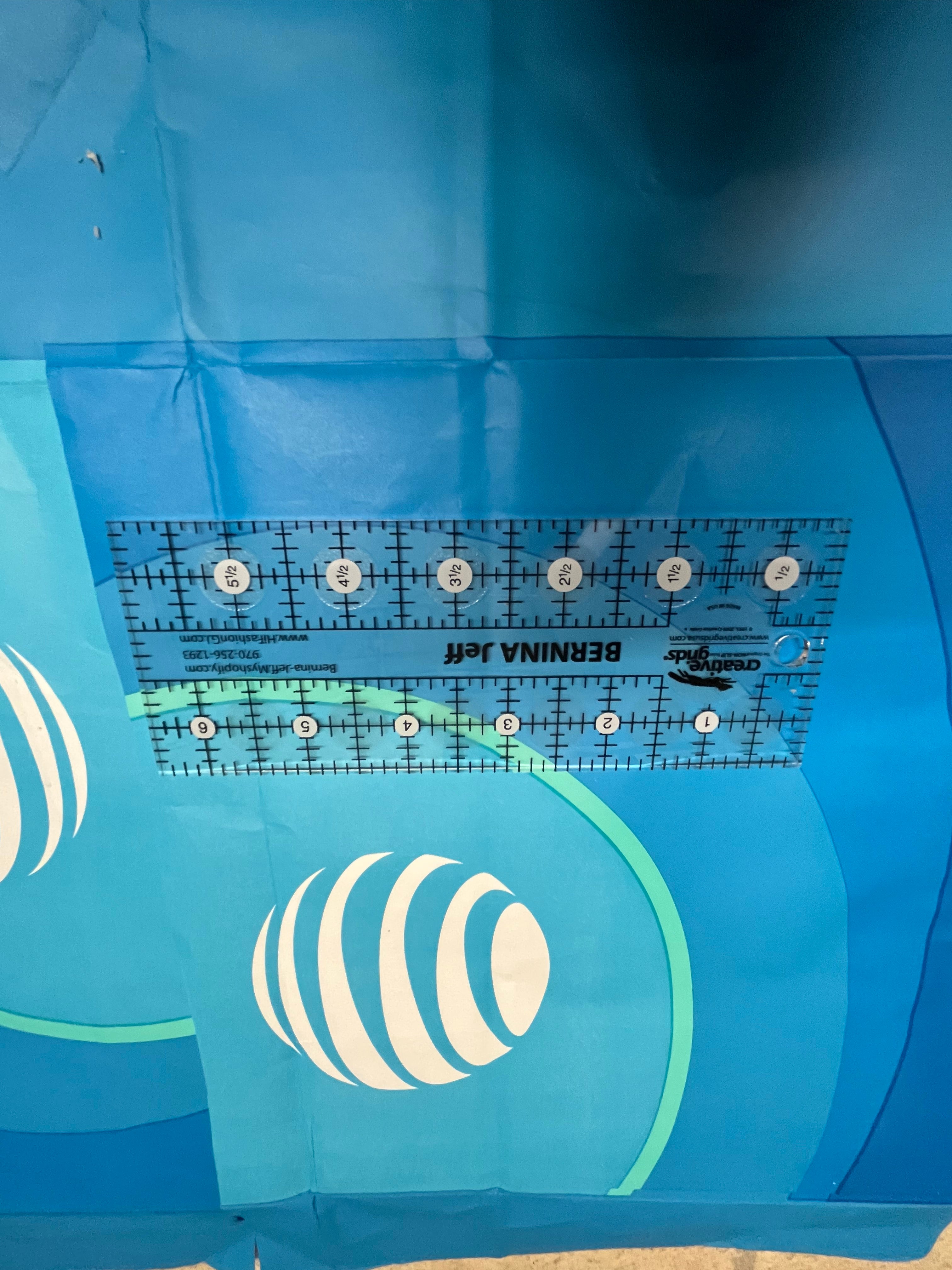 Creative Grids ruler Logo 6 1/2 by 2 1/2” with texture dots on back. G ...